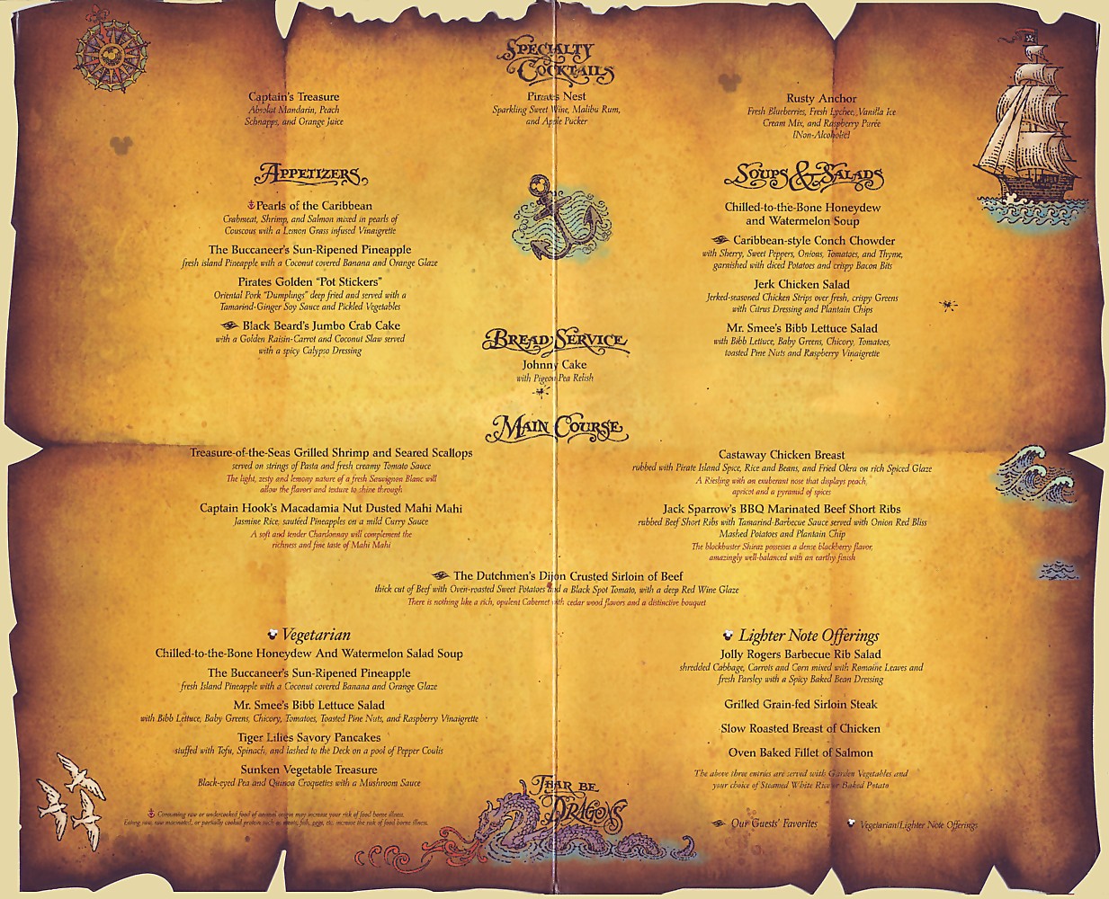 menu disney magic